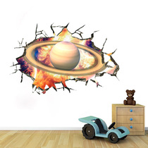 Wallpaper stickers 3d three-dimensional childrens room Earth planet ceiling warm decoration cabinet door stickers wallpaper self-adhesive