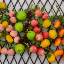 Fake fruit simulation fruit and vegetable simulation grape grain Soft rubber grape string with leaf plant small ornament ornament