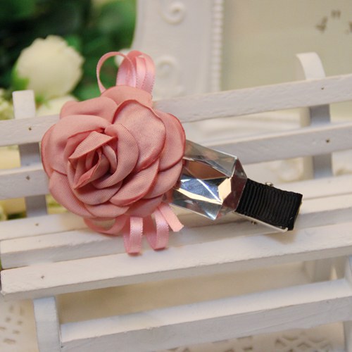 手工原创边卡顶卡小夹子头花头饰饰品一字夹刘海夹花朵水钻鱼嘴夹