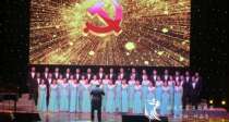 Custom rental ladies choir mid-grade choir dress dress blue pleated long skirt performance dress Beijing