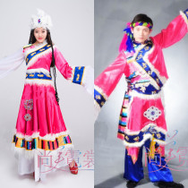 Khampa Tibetan modern dance costume long water sleeve Zang ethnic men and women dance performance costume Beijing entity custom rental