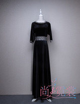 Out of the rental velvet chorus performance costume long skirt womens new adult black dress female modern choir conductor uniform