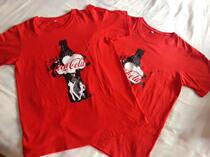 Coca-Cola commemorative limited summer half-sleeved round neck short-sleeved cotton T-shirt couple coke bottle picture