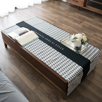 Plume Nordic Style Black & White Home Tea Table Hood Cotton Linen Waterproof Anti-Burn Thickened Tea Mat Table Mat Table Cloth