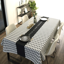 Nordic style Modern simple rectangular black and white seat cloth Dining table cloth Water and oil proof thickened tablecloth TV cabinet