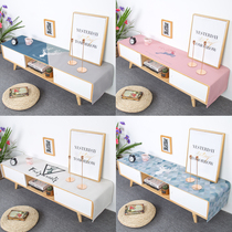 Nordic Deer modern simple waterproof TV cabinet tablecloth cotton linen art dustproof rectangular TV cabinet cover cloth customization