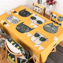 Nordic creative personality tide cat tablecloth ins fresh living room rectangular square small round table Bedside table cover