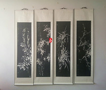 Stele extension Zheng Banqiao Mei Lan Bamboo Chrysanthemum four screen original Stele Original extension Hand-made extension has been mounted calligraphy decoration
