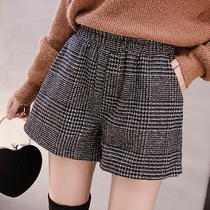 Big Code Gross Shorts Womens Autumn Winter 2021 New Plaid Broadlegged Pants Loose Fat Mm High Waist A Character Outside Wearing 200 catty