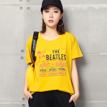 Fat sister Summer wear thin size coat women loose fat mm loose Korean short sleeve T-shirt 2021 Spring New