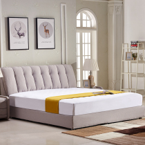 Modern minimalist cloth art bed can be detached to master bedroom 1 8 m Double beds Nordic small family Type solid wood Soft bed tatami