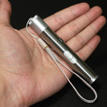 Stainless steel silver multi-function rechargeable LED flashlight Purple anti-counterfeiting portable banknote detector light Small mini UV