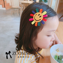 Childlike childrens hairpin Korean girl Smiley face sun flower hairpin baby wild hair ornament