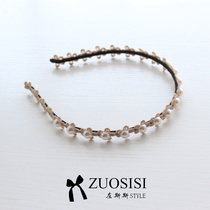 Korean high-end handmade childrens tie hair jewelry Girls hair band headband beads beads fine hair band Princess baby headdress