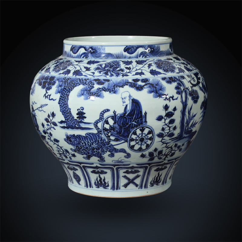 Jingdezhen high imitation of yuan blue and white guiguzi down to the bottom of the large pot of high - quality goods high imitation of the ancients yuan blue and white guiguzi as cans