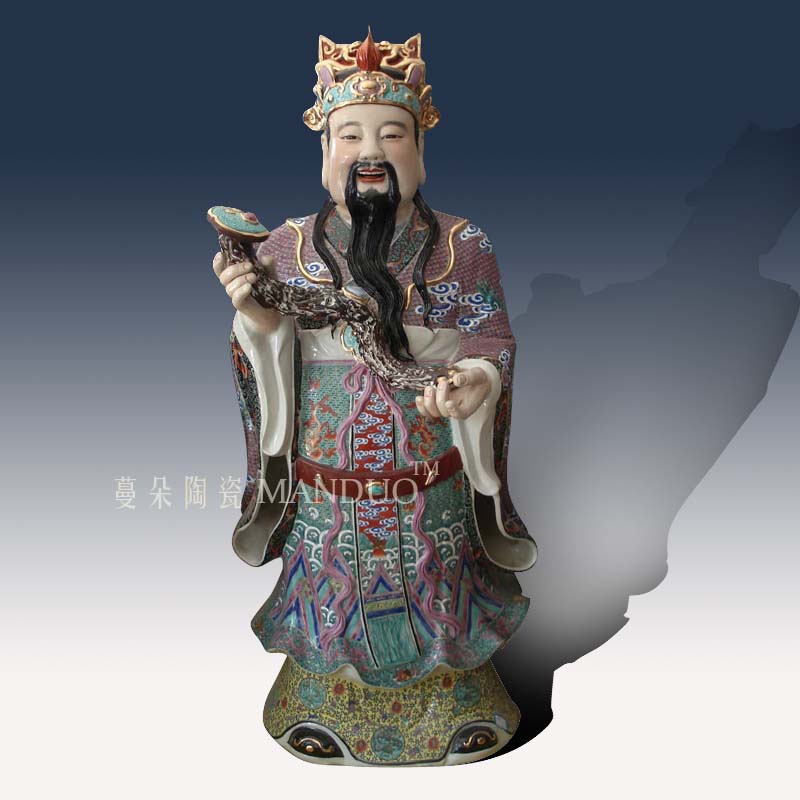 Jingdezhen high - grade hand - made porcelain samsung suit 1 meter high 97 cm, 60 cm70cm fu lu shou samsung furnishing articles