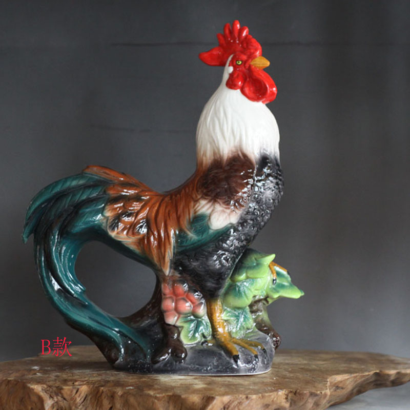 Jingdezhen ceramic rooster color porcelain rooster hen rooster furnishing articles auspicious rooster ceramic porcelain