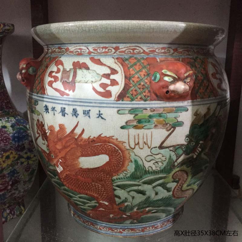 Jingdezhen dragon cylinder hand - made of hand - made archaize color wanli porcelain wanli porcelain imitation says Dr. Cylinder