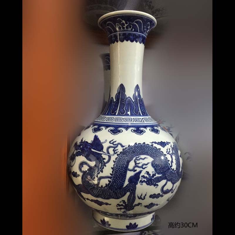 Jingdezhen hand - made bound branch lotus the qing guanyao hand - made bound branch lotus celestial celestial vase vase 30 58 cm