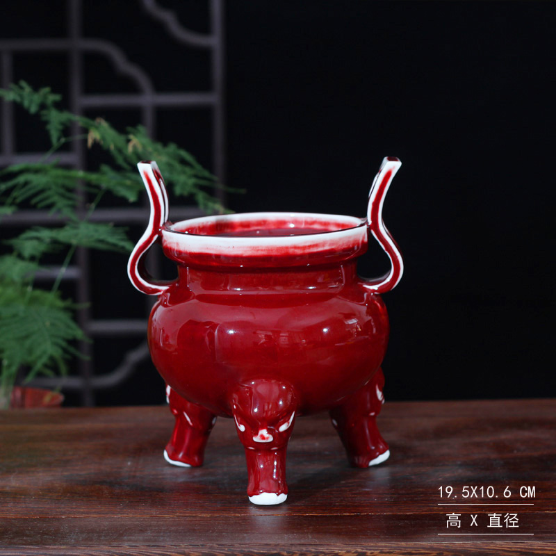 Jingdezhen 22 high five for blue and white temple LangHongJi red ceramic for glass flower vase with candlestick censer for cup five times