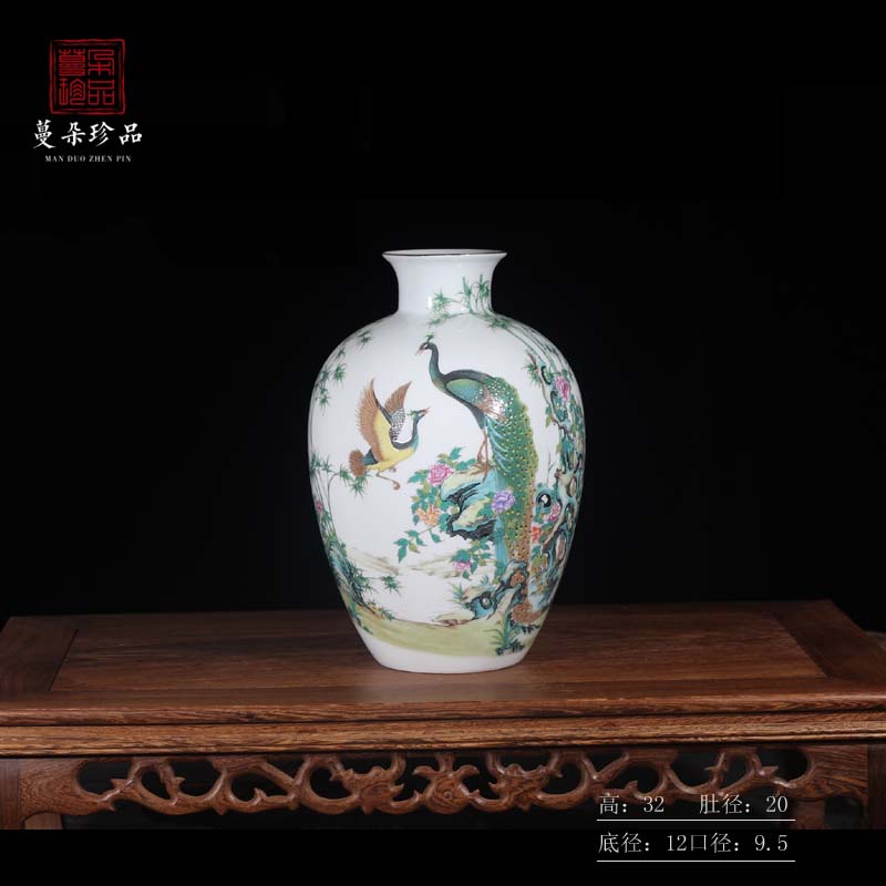 Jingdezhen phoenix vase colorful decorative porcelain ceramic furnishing articles furnishing articles sitting room reveals ark, new vase