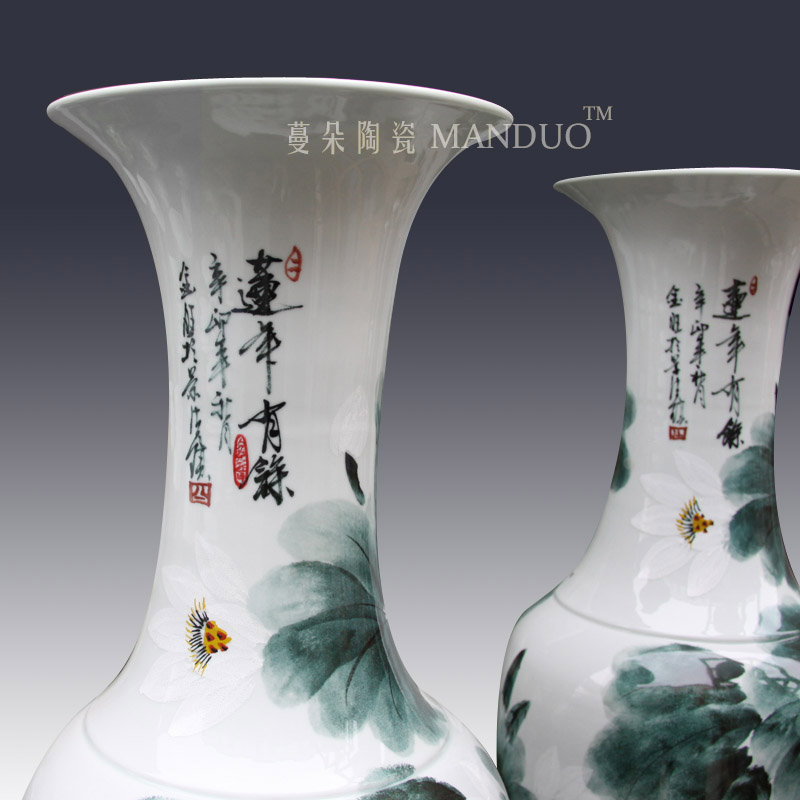 Jingdezhen hand - made years wining the French vase presented the opening a large vase 1.6 meters 1.8 meters tall