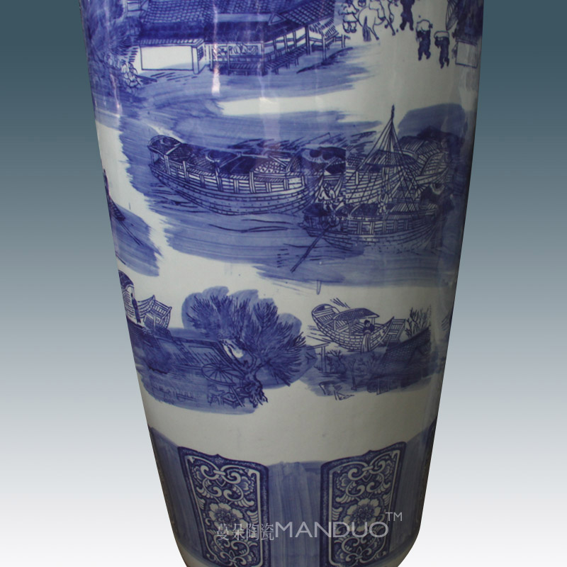 Jingdezhen porcelain of large vase qingming scroll companies opening taking place cultural gifts