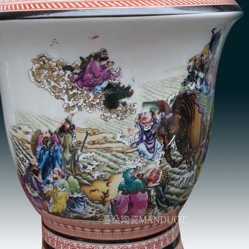 Jingdezhen classical flow shoulder mesa of of primitive simplicity display vase 18 arhats of three mesa vase 60 cm