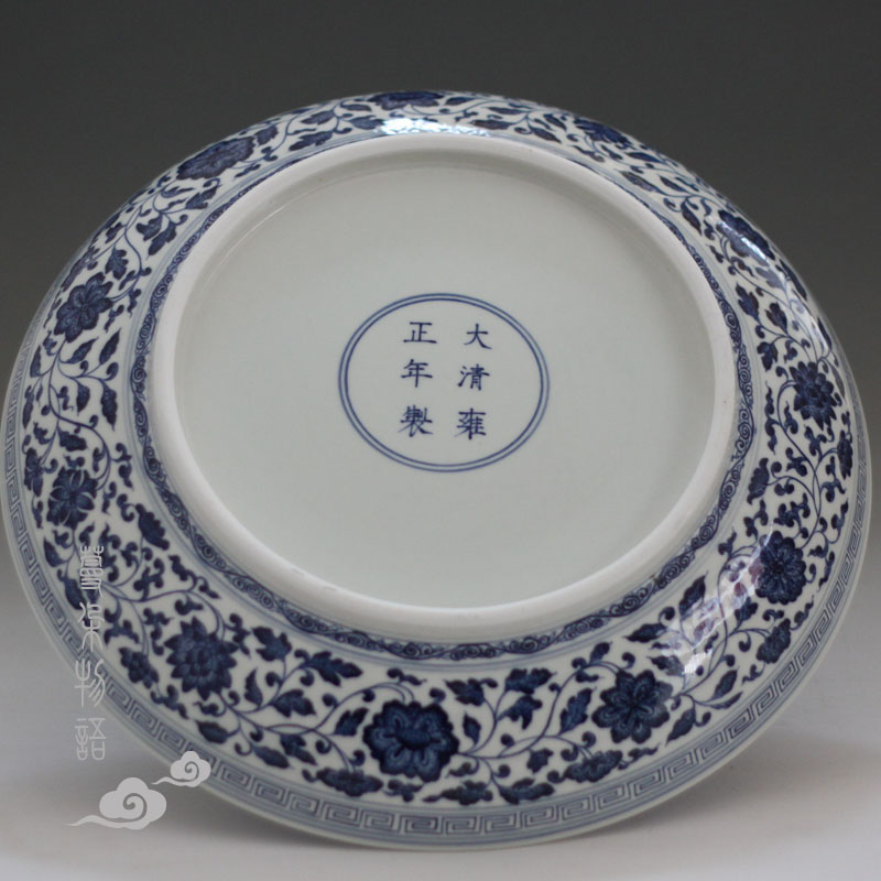 Jingdezhen hand - made kangxi hand draw a bunch of pure hand - made porcelain lotus flower porcelain porcelain 42 cm. A bunch of even