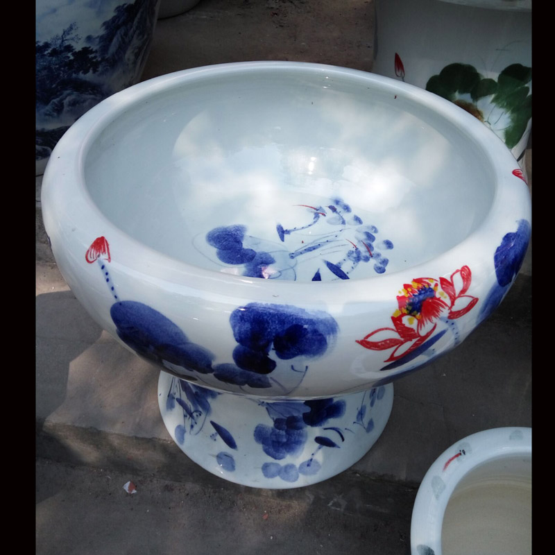 Jingdezhen high ceramic porcelain high aquarium fish breeding goldfish turtle cylinder cylinder M a high - end art