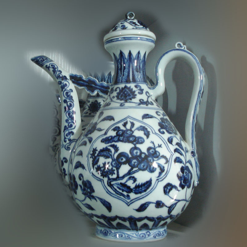 Jingdezhen blue and white dragon hand - made porcelain ewer jar of blue and white youligong red fish grain hip flask jintong pot