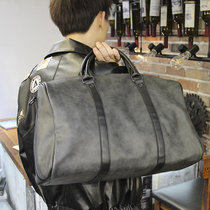 Male Carry-on Travel Bag Thickened Frosted Face Luggage Bag Fashion Short Business Boarding Pack Trendy Single Shoulder Bag