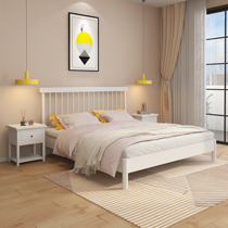 Nordic Full Solid Wood Bed Modern Minima Black Double Man Bed American White Oak Princess Bed Day Type Small Family Bed