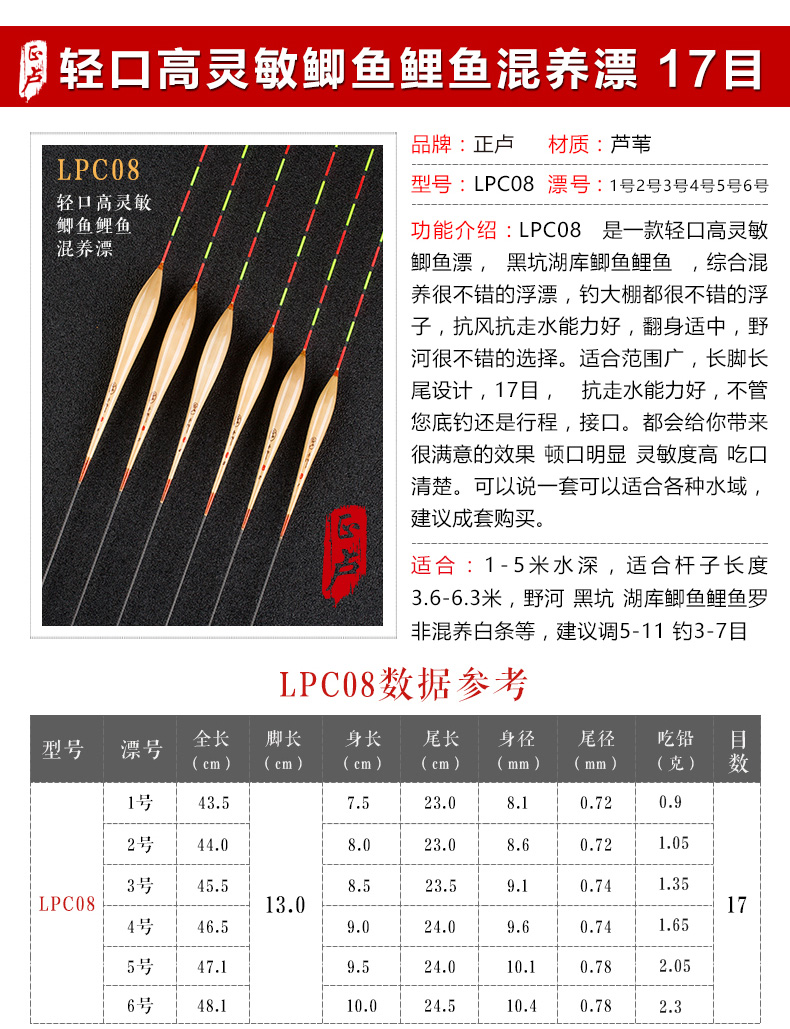 芦苇浮漂鱼漂套装正品轻口高灵敏鲫鱼漂黑坑鲤鱼漂冬钓行程漂醒目