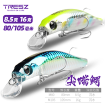 New Minor Lua bait crocodile slow sinking water 8cm8 5g10 5cm16g far-throwing warped bass fake bait