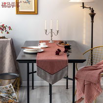 Dining table flag cloth coffee table TV cabinet table decoration long strip modern simple velvet fabric sharp corner meeting table flag