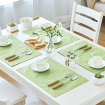 Waterproof and oil-proof and anti-scalding non-washing fabric placemats double-sided student tableware Nordic photo dining tableware placematas