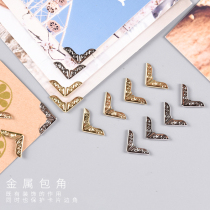 Metal Bag Corner Card Postcard Color Card Protector Corner Pressed Gold Silver Retro Pattern DIY Card Greeting Card Album Hand Accessories