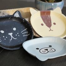 Cake plate disposable cute animal paper plate dinner plate snack plate barbecue baking tray household plate paper plate