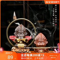 Fighting wins Buddha tea pet ornaments boutique can raise purple sand Monkey King Sun Wukong purple sand monkey home crafts