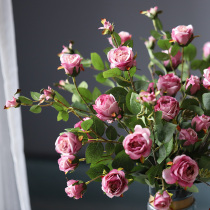 ins wind bud core rose pearl tea flower emulation floral hand fake floral home decoration pint living room soft decoration