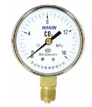 YC60 carbon dioxide pressure gauge electroplating watch case thread connection 60mm Qingdao Huaqing meter sales