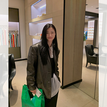 CC fur crocodile motorcycle jacket Spring and Autumn New Stand Collar imported sheep leather jacket womens short