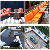 Patio Rattan Chair Furniture Waterproof Cushion Solid Wood Sofa Square Cushion Outdoor High Density Sponge Cushion Subcustom