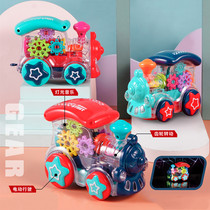 Universal Transparent Gear Train Electric Child Wisdom Simulation Model Lighting Music Toy Boys Girls Gift