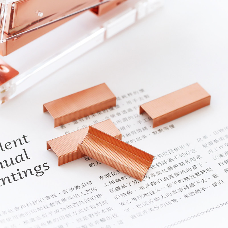 yunmu groceries rose gold staples office study no. 12 regular 24/6 staples 1000pcs/box