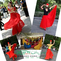 Womens Xinjiang Uighur dance skirt practice skirt Skirt Hemp yarn middle and long ethnic dance performance large skirt 720 degrees