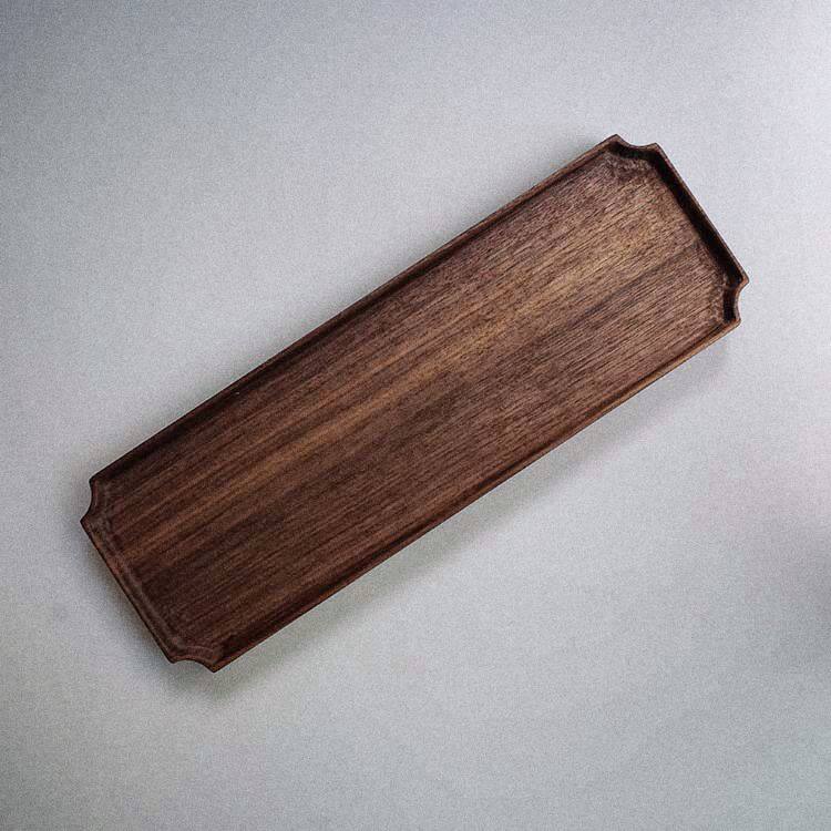 盘一七三 杂碎国货 雾霾山 长方木盘餐盘茶盘 黑胡桃 手工