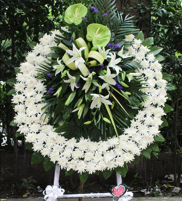 黄白菊花束清明节上坟祭奠扫墓殡仪鲜花订花北京同城送花花店花圈