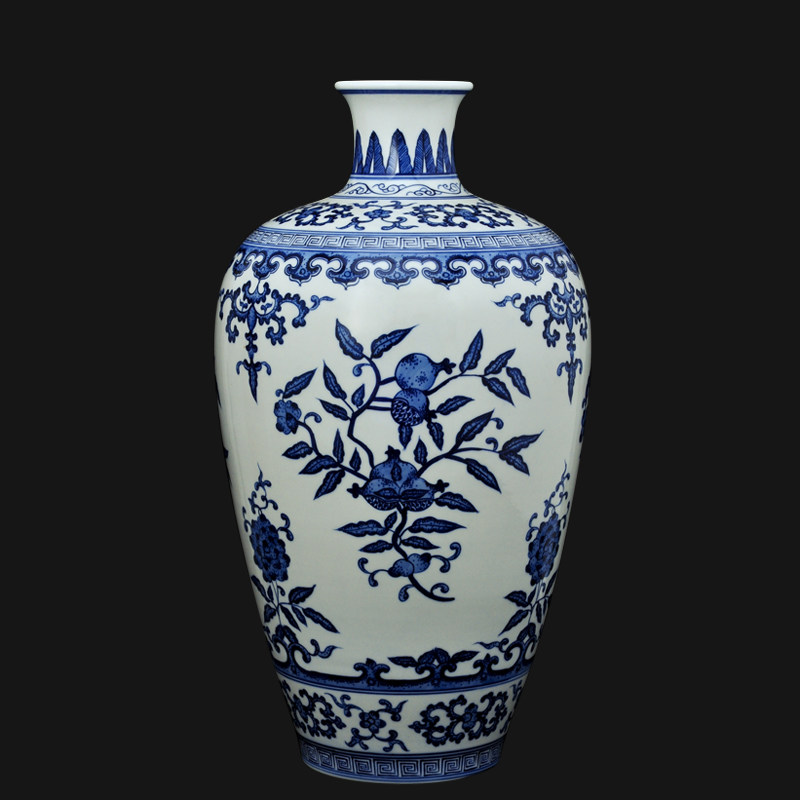 高档纯手绘仿古青花瓷器景德镇瓷器纯手工手绘花瓶家居摆件花插_7折